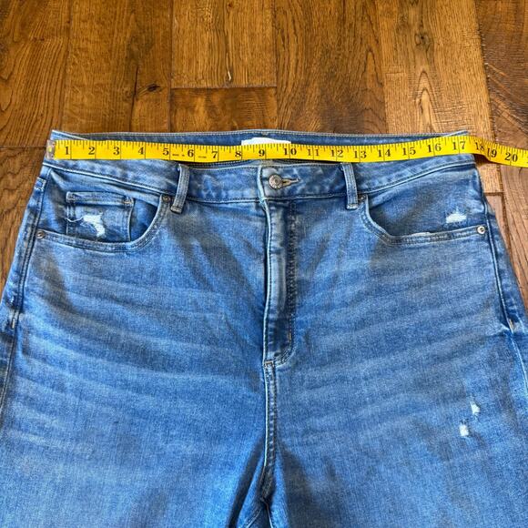 Ann Taylor Loft The Curvy Skinny Jeans Size 32/14 Medium Wash 27" Raw Hem - Picture 3 of 8